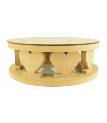 18mm MDF Round Cake Stand - Heart Shape Design - Variety of Sizes Available
